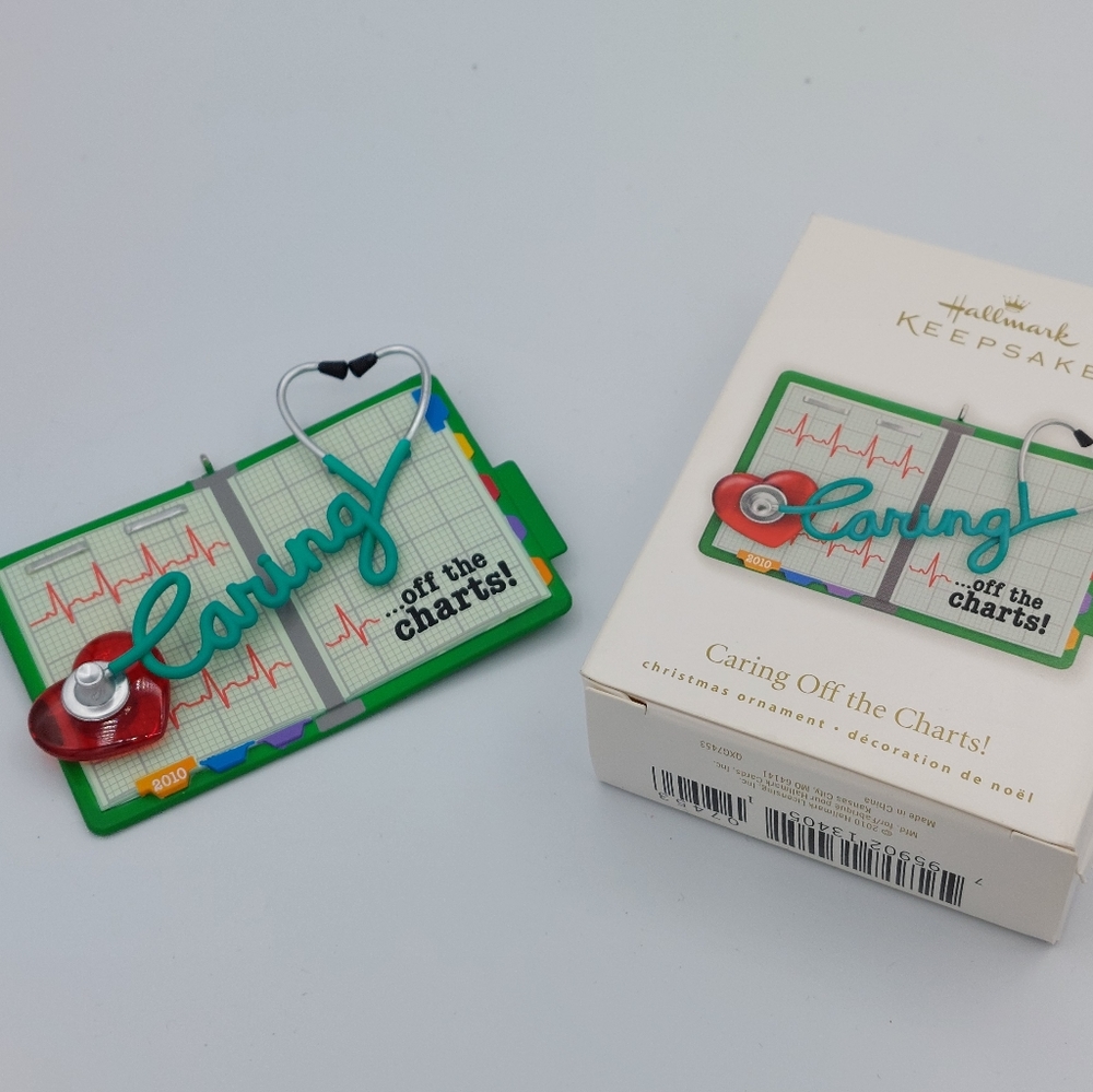 Hallmark 2010 holiday ornament collection  medical theme "caring off the charts"
